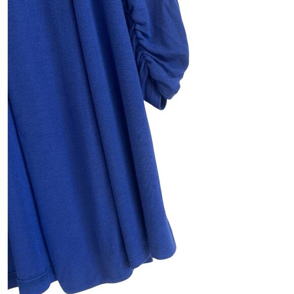 MOD Lusive Blue Cropped Cinched Sleeve Cardigan Sweater - Picture 6 of 8